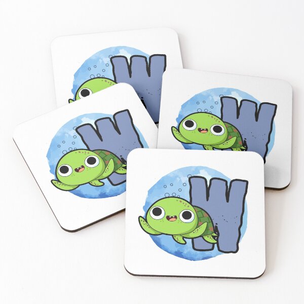 Item preview, Monogram W Turtley Awesome designed and sold by kidsmonogram2.
