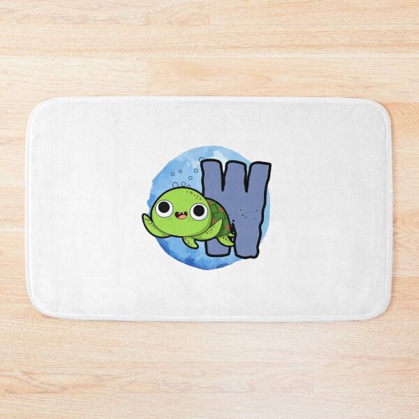 Item preview, Monogram W Turtley Awesome designed and sold by kidsmonogram2.