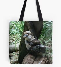 Kookaburra sits on the ol' tree stump Tote Bag