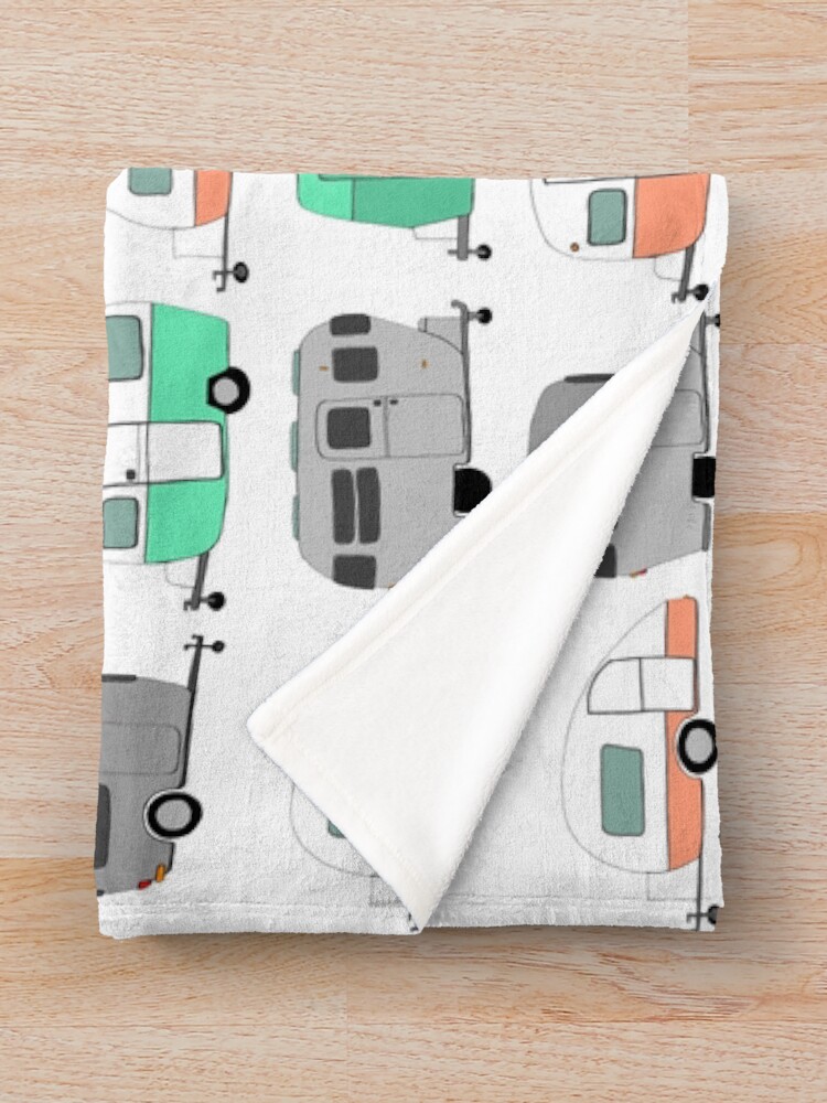 "Vintage Caravan Pattern" Throw Blanket for Sale by randompandaNE1