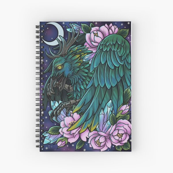 Vista previa del artículo con la obra «Hipogrifo esmeralda con flores y cristales.», diseñado y vendido por katmewkitty.