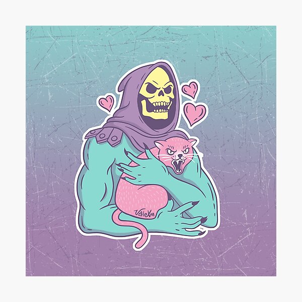 skeletor riding a cat