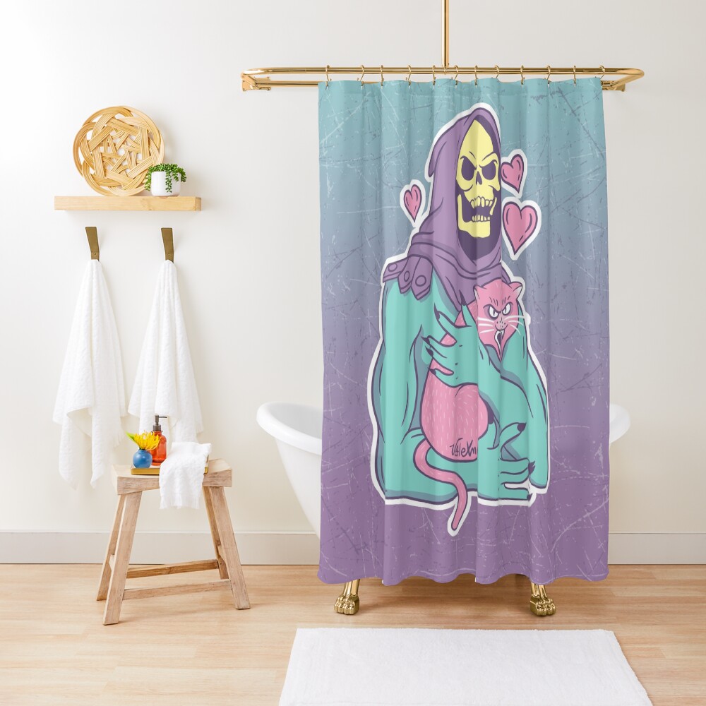 Skeletor's Cat Shower Curtain