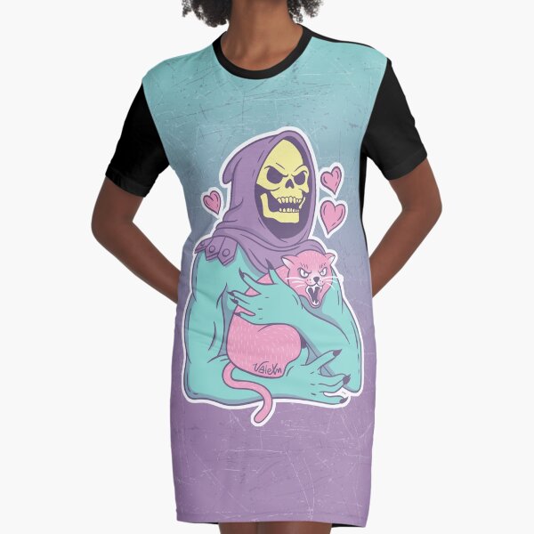 Skeletor's Cat Graphic T-Shirt Dress