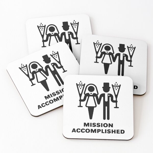 Item preview, Mission Accomplished (Wedding / Marriage / Sparkling Wine / Black) designed and sold by MrFaulbaum.
