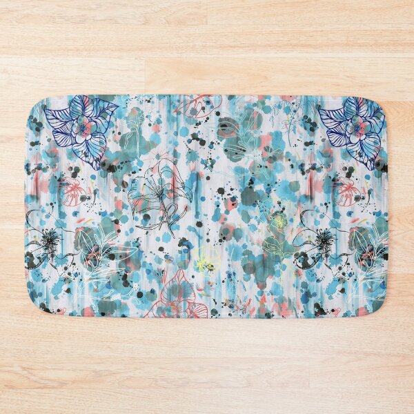 Item preview, WIP flowers - Abstract spray floral art painting - Pastels and blue designed and sold by ninoladesign.