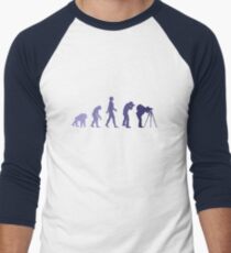 Purple Photographer Evolution Men's Baseball ¾ T-Shirt
