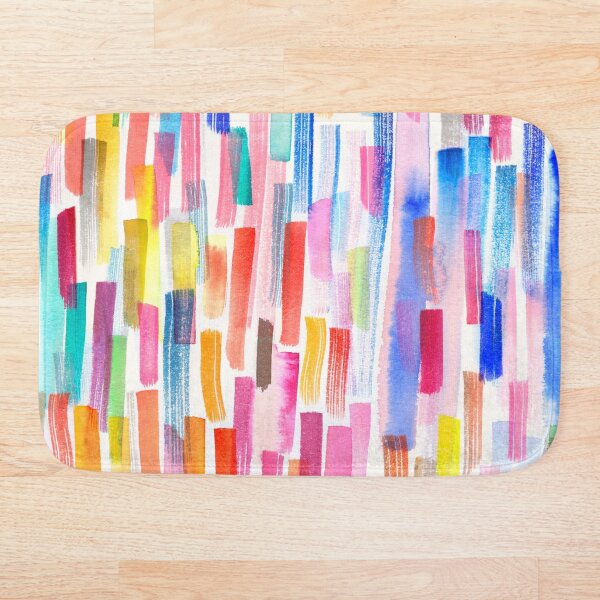 Colorful brushstrokes Bath Mat