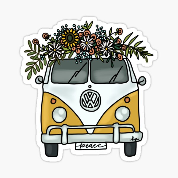 VW Campervan inspired art prints picture gift signed Snow Bus Skiing