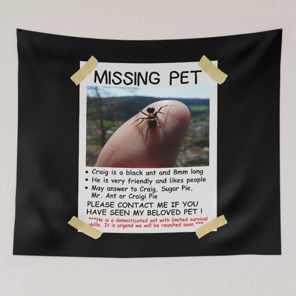 Item preview, Missing Pet Ant Funny Sarcastic Insect Lover designed and sold by ELKaito.