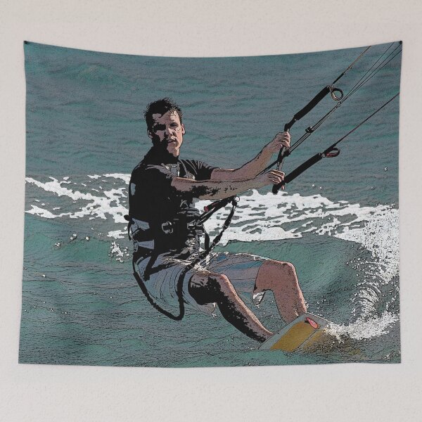 Item preview, Wind surfer surfing holiday sea beach man designed and sold by Kam-designs.