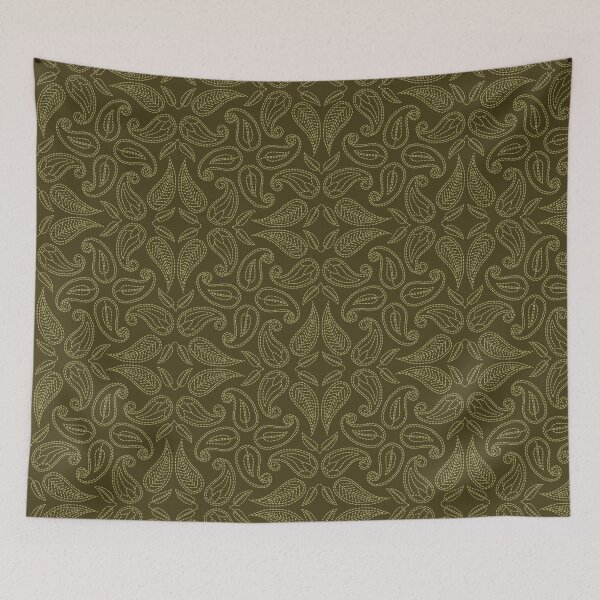 Item preview, Floral leaf paisley motif running stitch style.  designed and sold by Limolida.