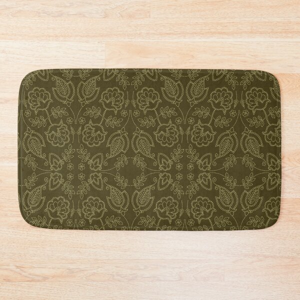 Item preview, Floral leaf paisley motif running stitch style.  designed and sold by Limolida.