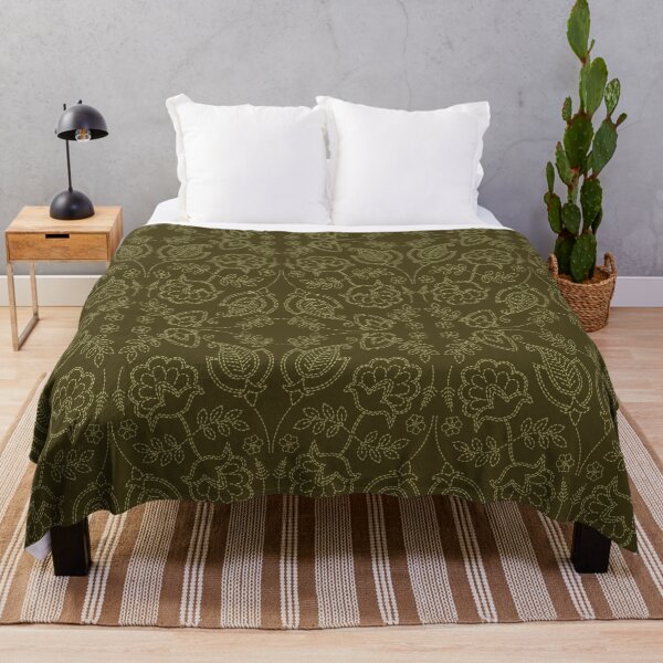 Item preview, Floral leaf paisley motif running stitch style. designed and sold by Limolida.