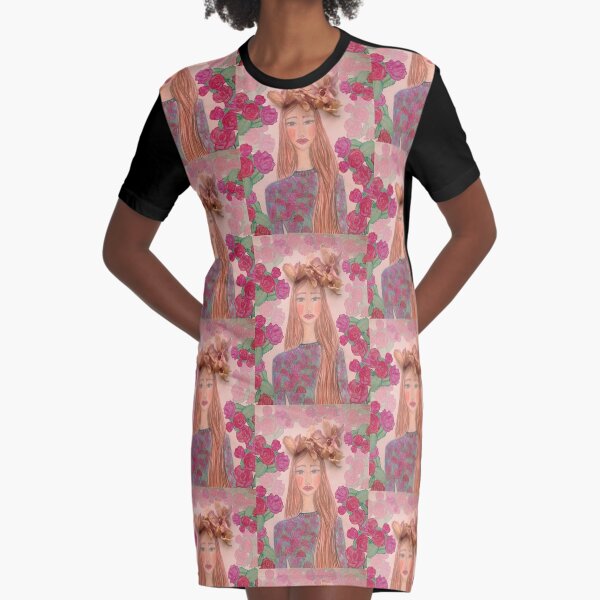 QUEEN OF FLOWERS Graphic T-Shirt Dress