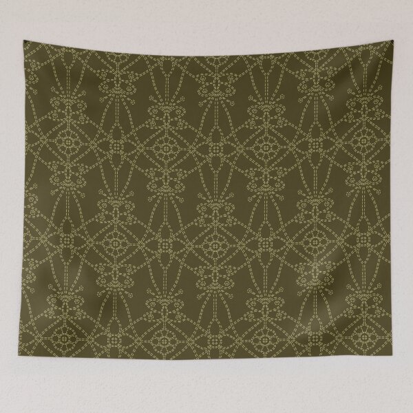 Item preview,  Floral leaf motif running stitch style.  designed and sold by Limolida.