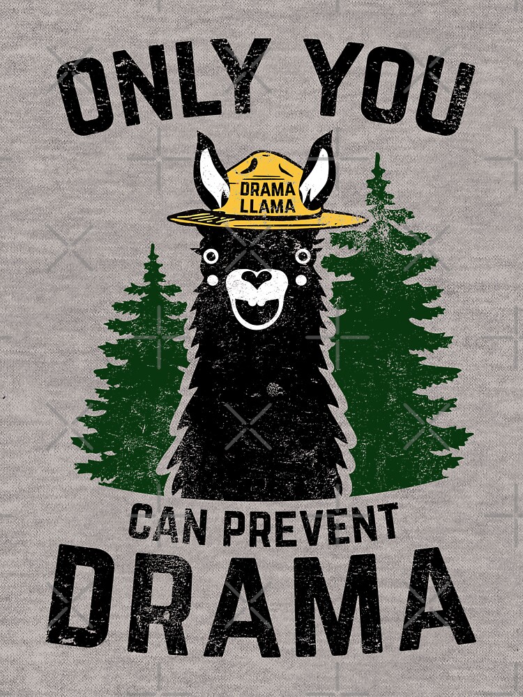 Thumbnail 7 of 7, Essential T-Shirt, The Original Only You Can Prevent Drama Llama GRUNGED - Smokey Bear Parody designed and sold by DesIndie.
