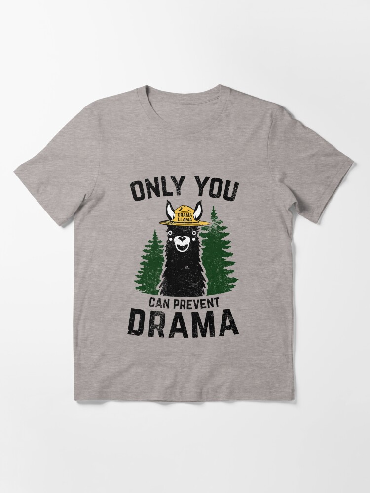 Thumbnail 3 of 7, Essential T-Shirt, The Original Only You Can Prevent Drama Llama GRUNGED - Smokey Bear Parody designed and sold by DesIndie.