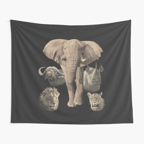 Big Five Africa Safari Tapestry