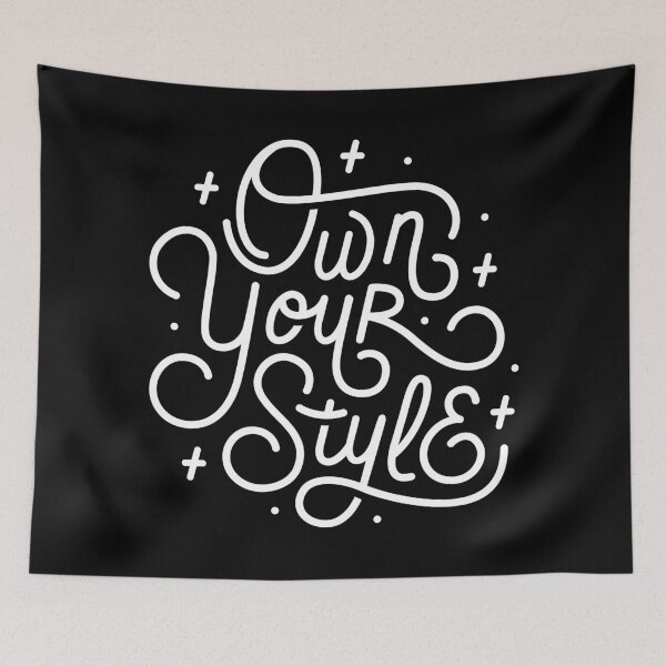 Item preview, Own Your Style - Black and white monoline script hand lettering  designed and sold by esztersletters.