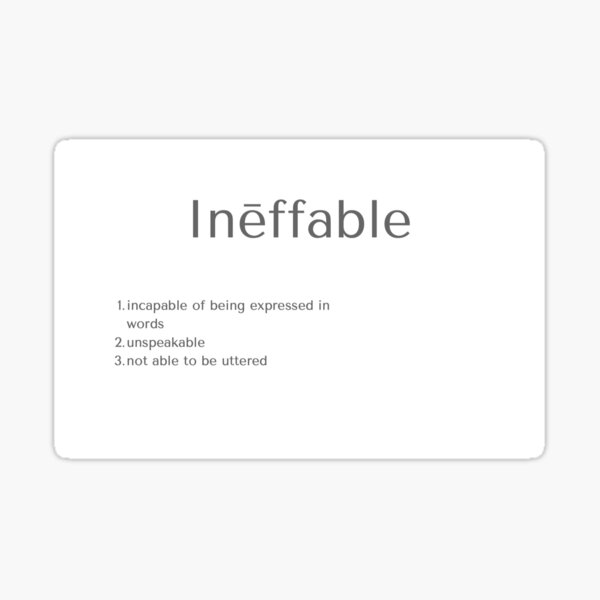 Ineffable Definition Sticker For Sale By Clary Taylor Redbubble