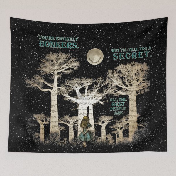Item preview, Wondering Alice - Alice In Wonderland Bonkers Quote designed and sold by maryedenoa.