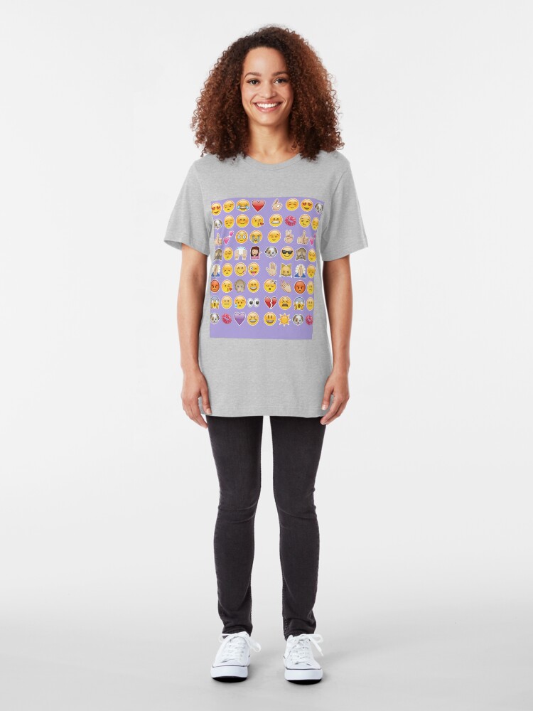 Alternative Ansicht von Pastell lila Emoji Slim Fit T-Shirt