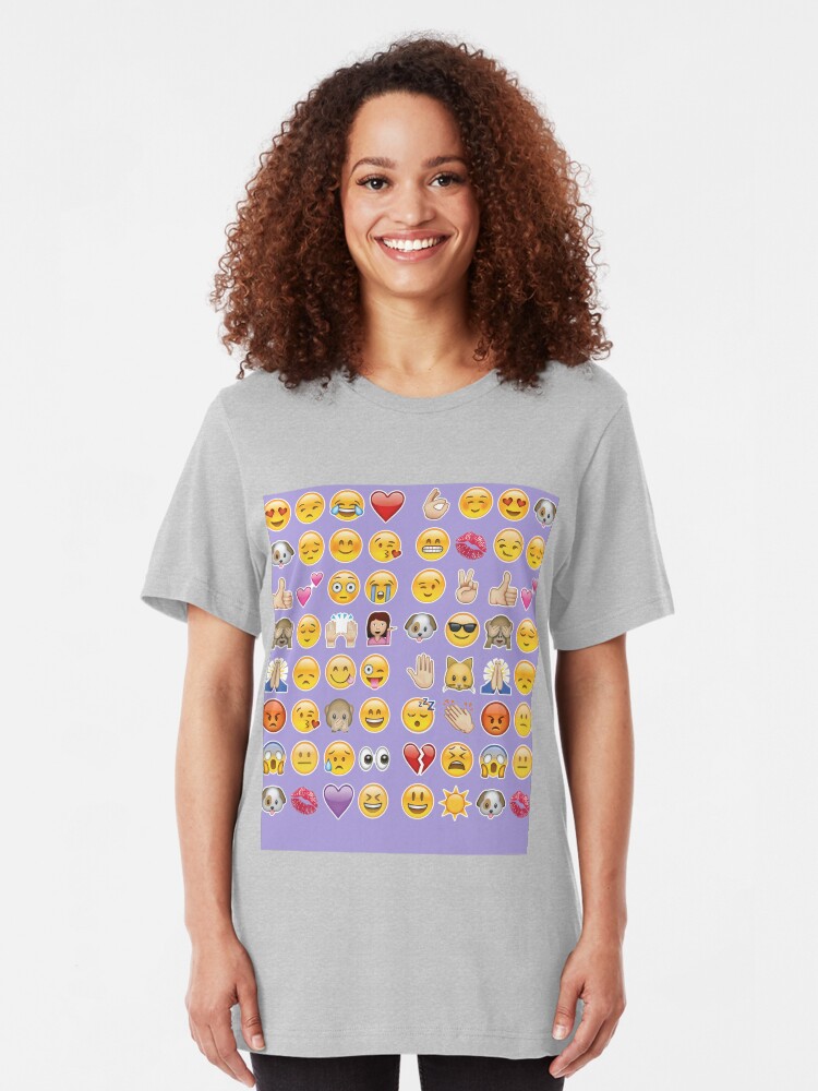 Alternative Ansicht von Pastell lila Emoji Slim Fit T-Shirt