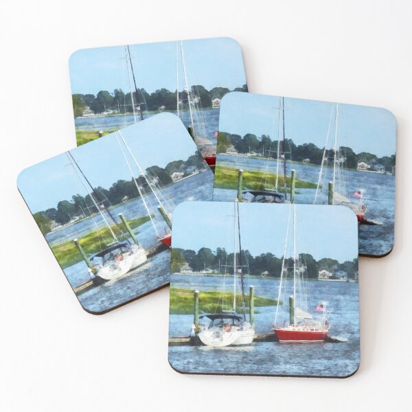Item preview, Norwalk, CT - Two Docked Sailboats  designed and sold by Susan Savad.