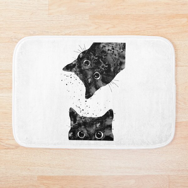 Peeking cat Bath Mat
