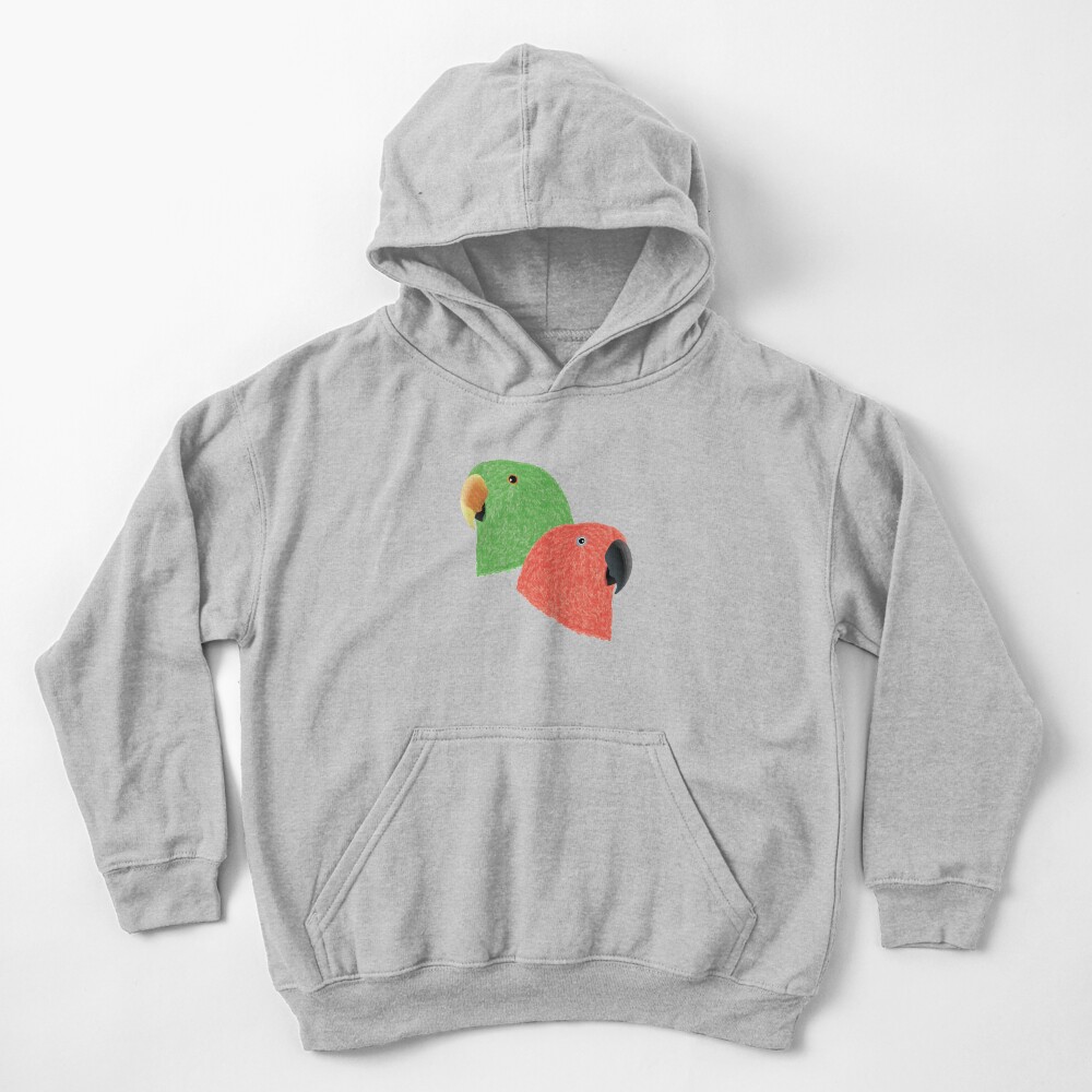 Eclectus Parrots Kids Pullover Hoodie