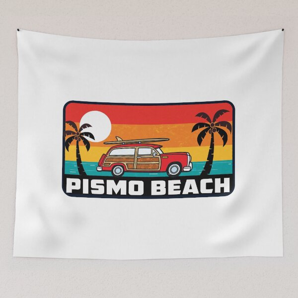 Item preview, Pismo Beach California Surfing Woodie Surf Surfer Surfboard designed and sold by DESTINATIONS DECAL.