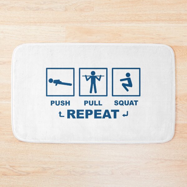 Item preview, Push Pull Squat Repeat Bodyweight Fitness Blue Design designed and sold by geeksta.