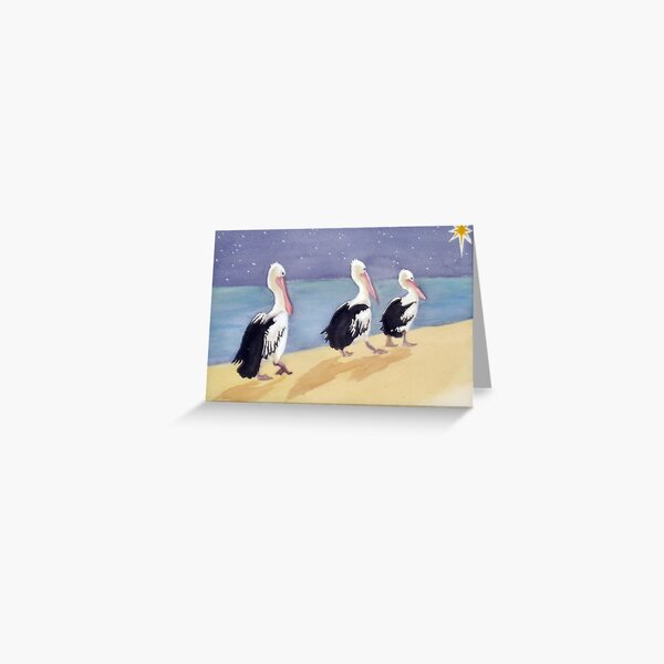 "Three Wise Pelicans" Greeting Card