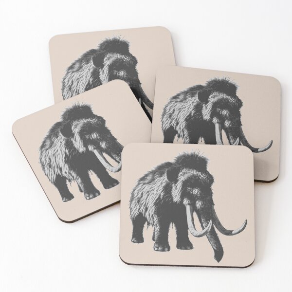 Item preview, Woolly Mammoth Pen Drawing Design in Shades of Gray designed and sold by geeksta.