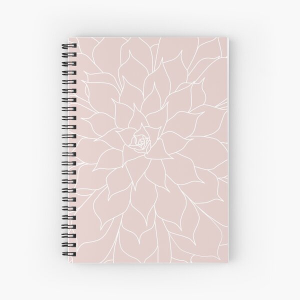 Blush Pink Succulent Spiral Notebook