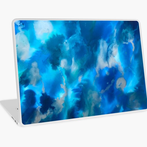 Aquatic Ocean Dreams in Blue and Aqua Laptop Skin