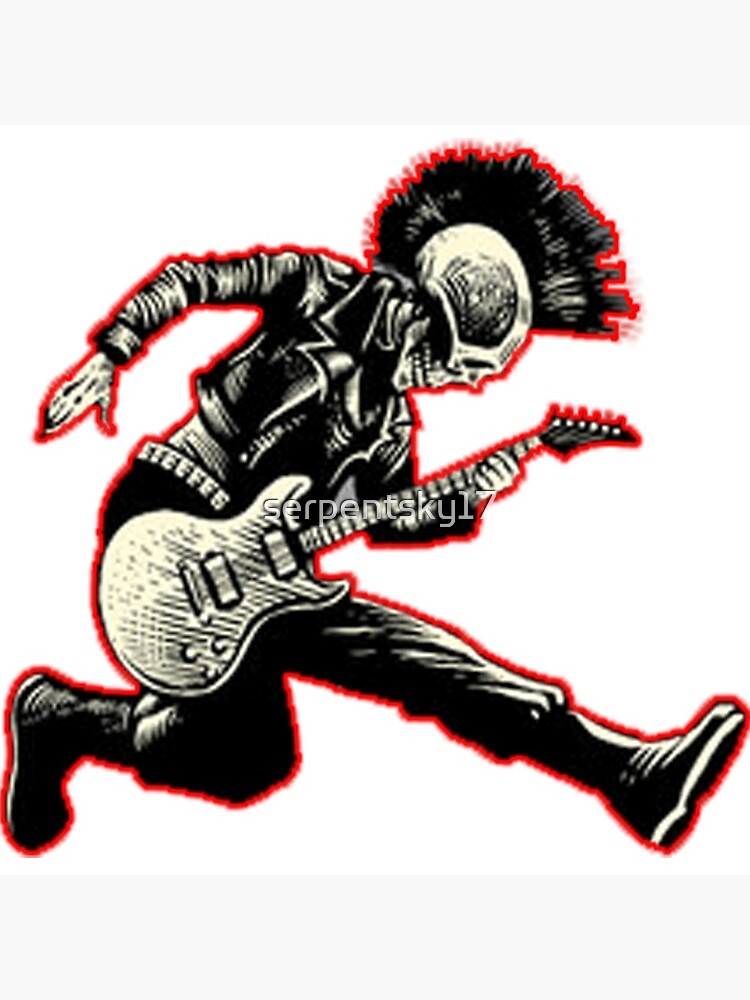 Punk Rock Skeleton Guitarist Photographic Print for Sale by serpentsky17