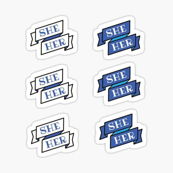 Vista previa del artículo con la obra «Ella / Su pronombre Pack! Edición Royal Blue», diseñado y vendido por zellerpress.