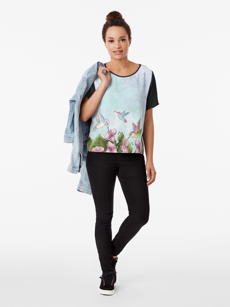 Alternate view of Hummingbird Flutterings Chiffon Top
