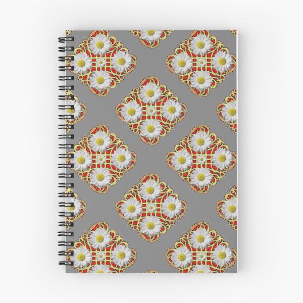 Item preview, CHARCOAL GREY RED FLORAL DIAGONAL FLORAL PATTERN designed and sold by sharlesart.