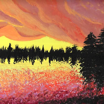 Artwork thumbnail, Sunset With Rippling Reflection by Middy's Art