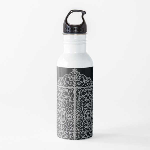 French Wrought Iron Gate | Louis XV Style | Black and Silver Grey |  Water Bottle