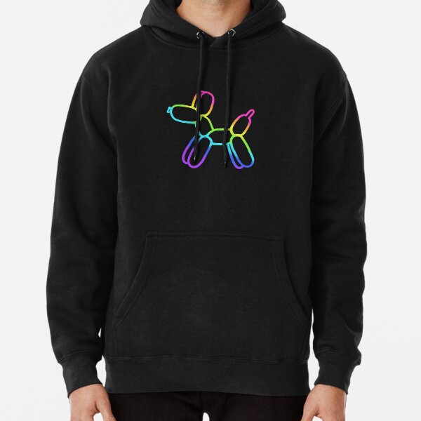 Rainbow Balloon Dog Jewel Tones Pullover Hoodie