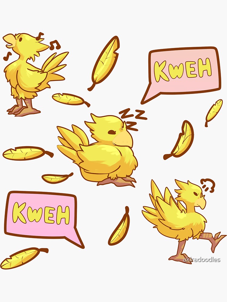 Chocobo Stickers Sticker For Sale By Akiradoodles Redbubble