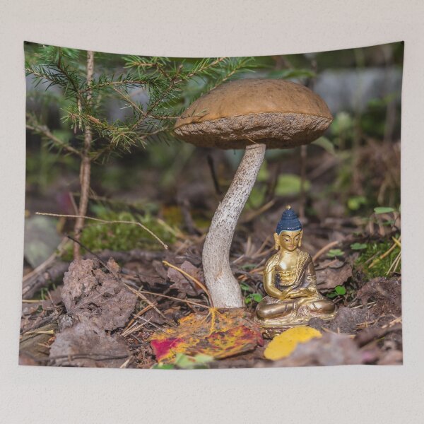 Item preview, Golden Buddha Under a Mushroom in a Forest designed and sold by Jon Shore.