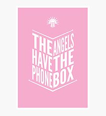 The Angels Have The Phone Box Tribute Poster White on Pink Photographic Print