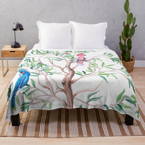 Item preview, Exotic pattern with eucalyptus trees and parrots. designed and sold by LiliyaSavelieva.