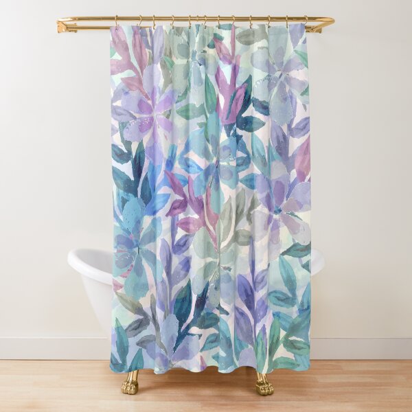 Watercolor Botanical garden Shower Curtain