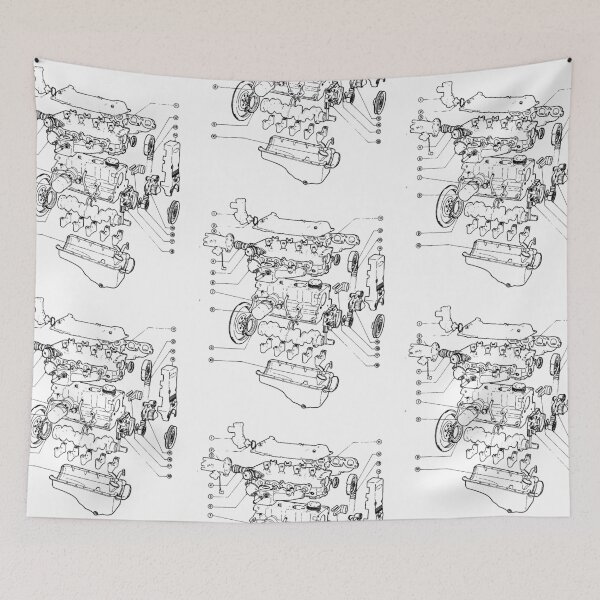 Item preview, Ford Escort Engine - Exploded drawing. designed and sold by timothybeighton.
